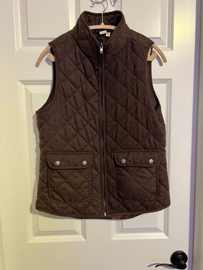 Artisan Ny Maroon Quilted Vest with Stand Collar